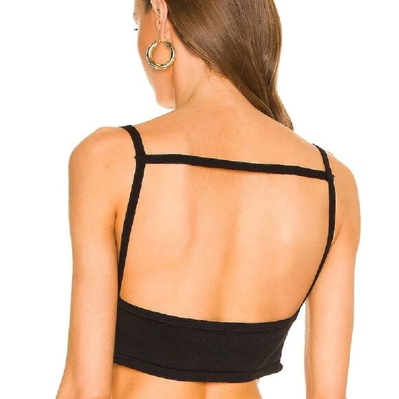 Michael Costello x Revolve Alessa Black Crop Top Size M - Picture 2 of 8